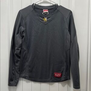 Rawlings Yellow Jackets Youth Long Sleeved Dug out Shirt Size Large